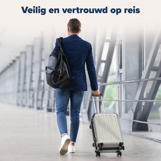 TRVLMORE Handbagage Koffer - 45L - TSA Cijferslot - Lichtgewicht - Uitbreidbaar - Trolley - 54x36x22cm - Champagne