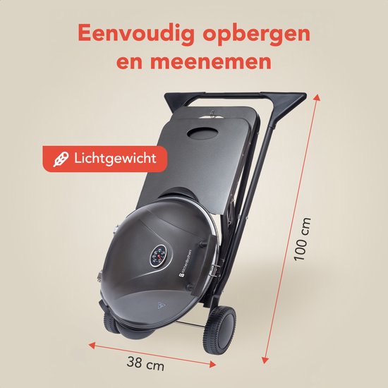 KitchenBrothers Elektrische BBQ - 2-in-1 - Opvouwbaar - 2400W - 250°C - Zwart