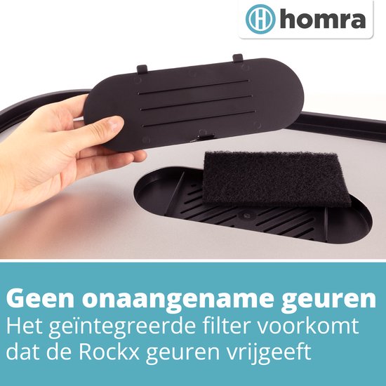 Homra Rockx Prullenbak 60 Liter - Duo Pedaalemmer 2X30L met Geurfilter - RVS Afvalscheidingsprullenbak 2 Vakken - Recycle Afvalbak - Vuilnisbak Keuken - Afvalemmer Afvalscheiding - Dubbele Prullenbakken Blauw