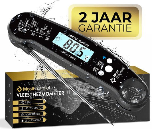 MostEssential Premium Vleesthermometer - BBQ Thermometer - Zwart