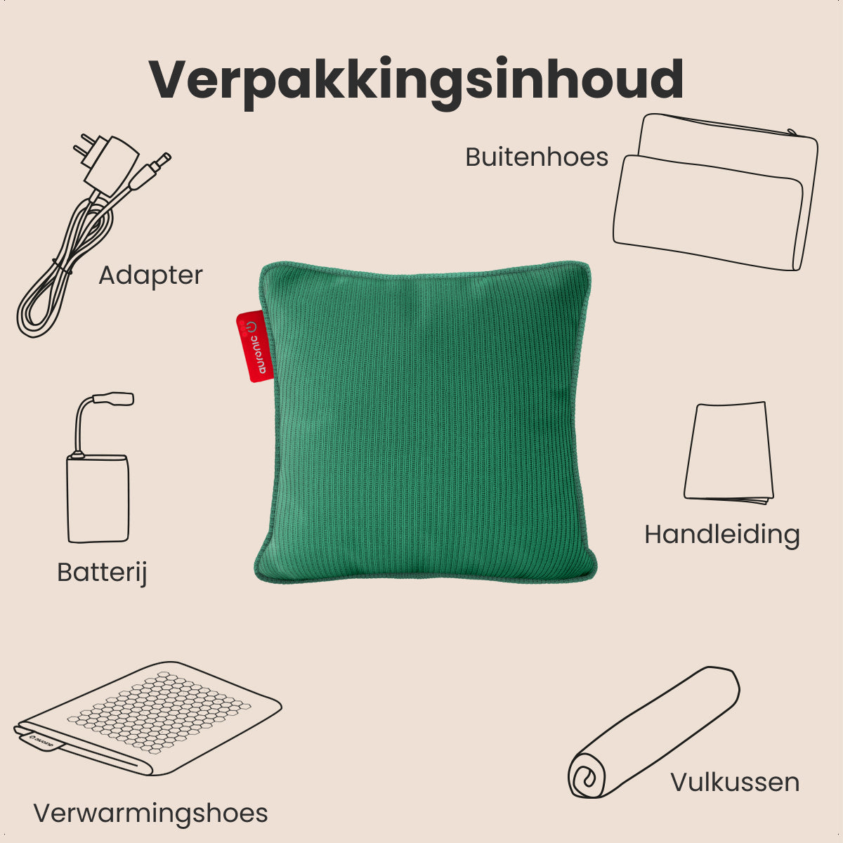 Auronic - Warmtekussen Knit - 45 x 45 cm - Pastelgroen