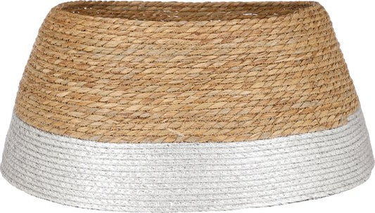 House of Seasons Kerstboomrok - H26 x Ø58 cm - Zeegras - Zilver