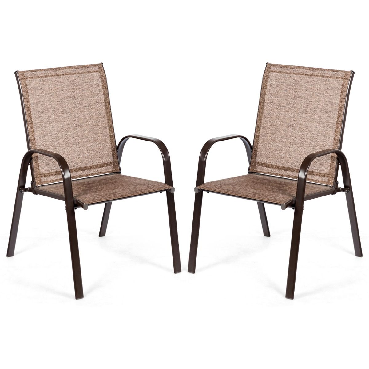 Coast 2-delige tuinstoelenset - ademende stof - versterkt metalen frame - beige