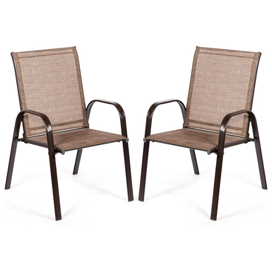 Coast 2-delige tuinstoelenset - ademende stof - versterkt metalen frame - beige