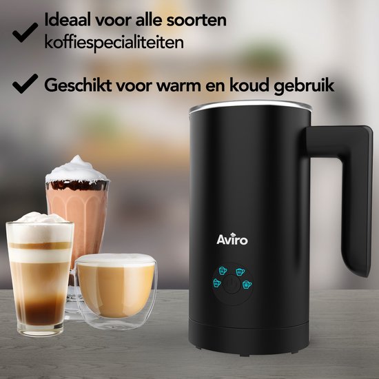Aviro Melkopschuimer Met Schenktuit - Elektrisch - 300ML - 4-in-1 - Melkschuimer - Melkklopper - Milk Frother - Zwart