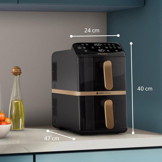 Philips 4000 series Dual-Stacked Dubbele Airfryer - NA462/70 - 10L - 6 programma's