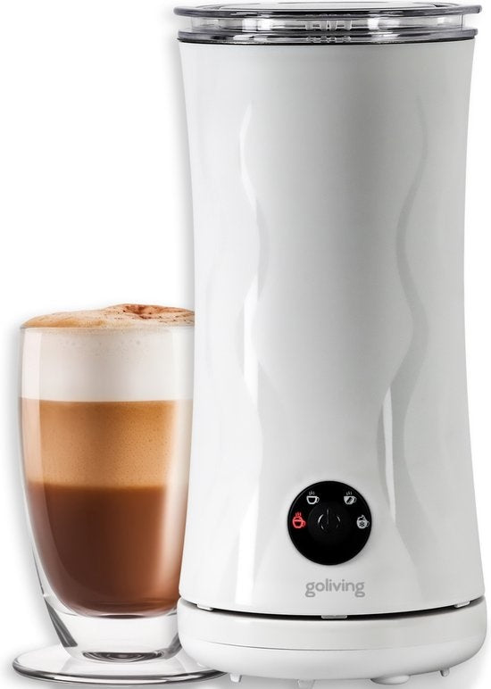 Goliving Melkopschuimer Elektrisch 4-in-1 Voor Opschuimen en Verwarmen Non-stick coating 240 ml Wit