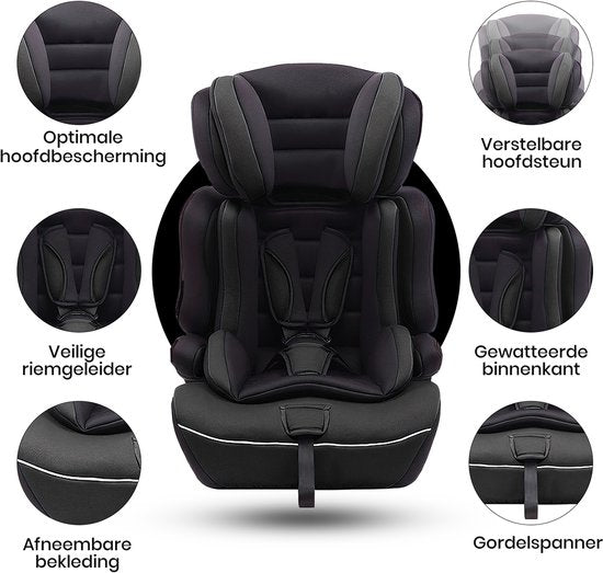 Oemmie Autostoel i-Size - Autostoeltjes - Kinderstoel Auto - Kinderzitje - Autozitje - Groep 1/2/3 (67-150cm) - Zwart