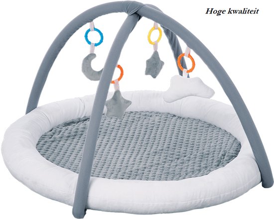 FUEGOBIRD - Babyspeelmat - Luxe gym met boog - Kleurrijke interactieve grijpspeeltjes - Geweldige geluiden - Ontwikkelingsspeelmat voor baby's vanaf 2 maanden - Speelmat van hoge kwaliteit - Speelmat in geschenkdoos
