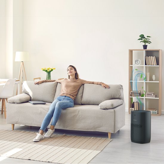 Auronic Luchtreiniger Fresh Pro - Met HEPA 13-filter - 300 m³/u - 65 m² - Koolstoffilter - 3 Standen - Air Purifier - Zwart