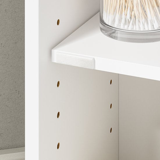 SoBuy Toiletkast BZR219-W - Wastafelkastje met WC-rolhouder - Wit - 85x20x20 cm