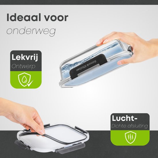 Savoré Kitchen Vershoudbakjes Set - Meal Prep Bakjes - Diepvriesbakjes Glas - Luchtdicht - 10 Stuks
