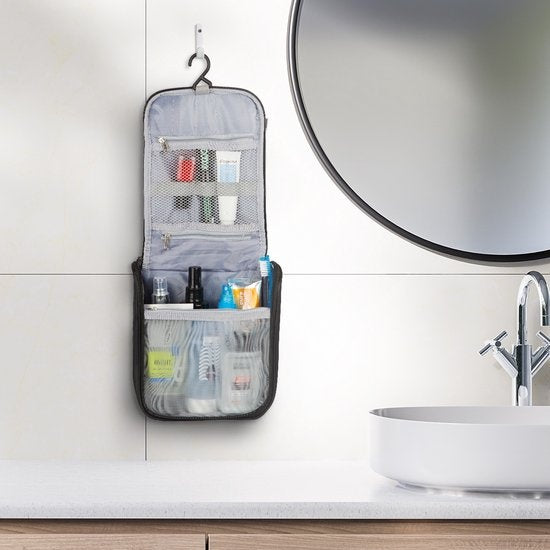 TRVLMORE Toilettas - Hangend met Haak - Unisex - Zwart