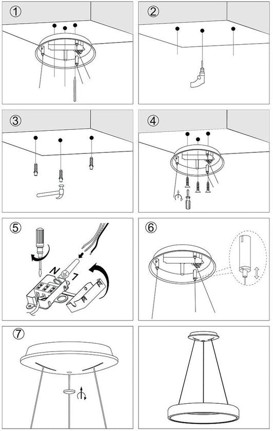 Steinhauer Ringlede Hanglamp - Rond - Verstelbaar - 48cm - Zwart