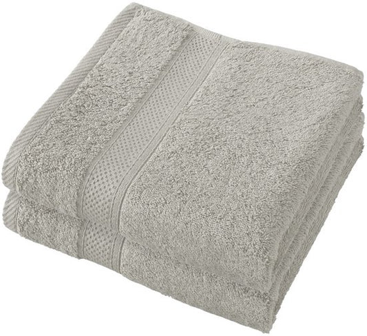 De Witte Lietaer Handdoek Stephanie Dove - Set 2 stuks - 50 x 100 cm - Grijs - Katoen