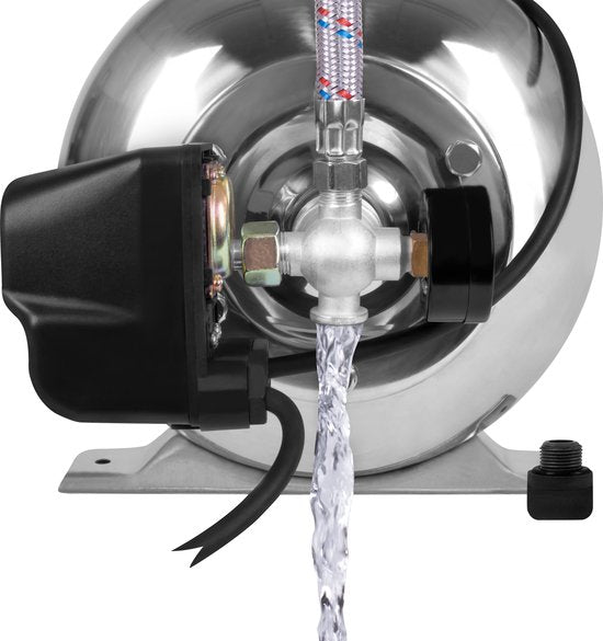 VONROC Hydrofoorpomp / hydrofoorset met drukschakelaar – 1000W - 3500l/h – 19L RVS tank – RVS pomphuis