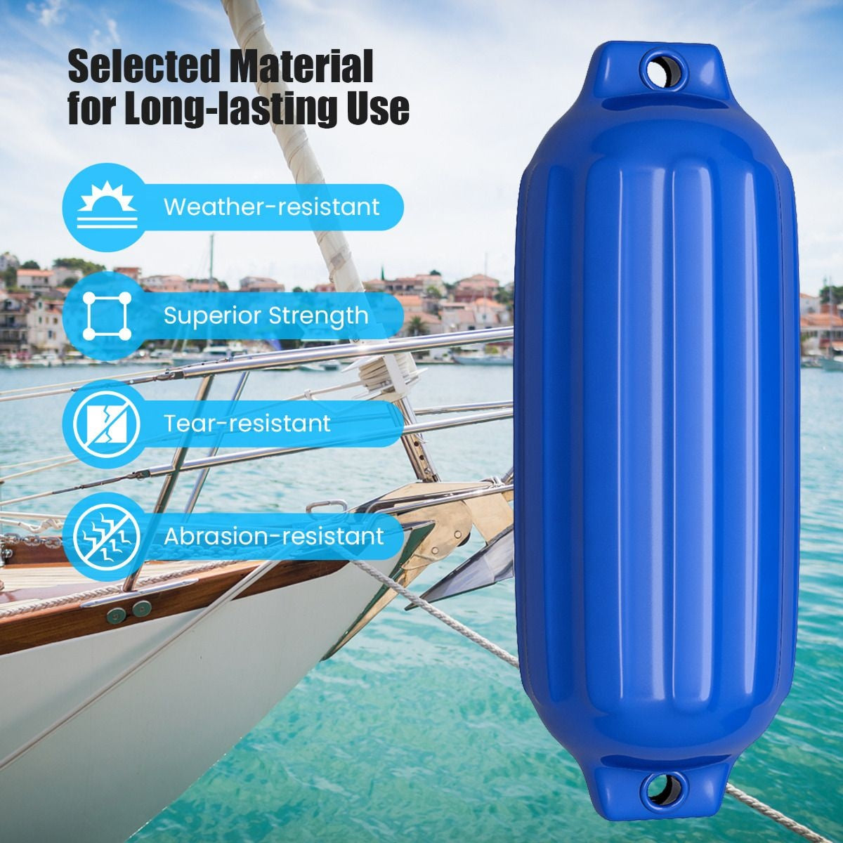 Coast Set van 4 Boot Fenders - PVC - TYPG1 - Blauw