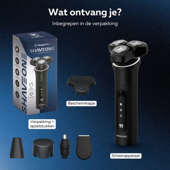 Scheerapparaat Mannen 3-in-1 - Met Trimmer en Neustrimmer - Elektrische scheerapparaat - Nat & Droog Scheren - Baardtrimmer