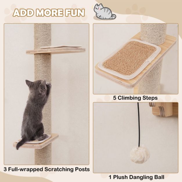 Coast Klimmuur Kat - 5 Delig - Wandmontage - Platforms - Jute - Hangmat - Natuur