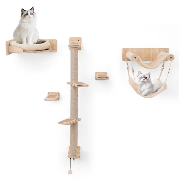Coast Klimmuur Kat - 5 Delig - Wandmontage - Platforms - Jute - Hangmat - Natuur