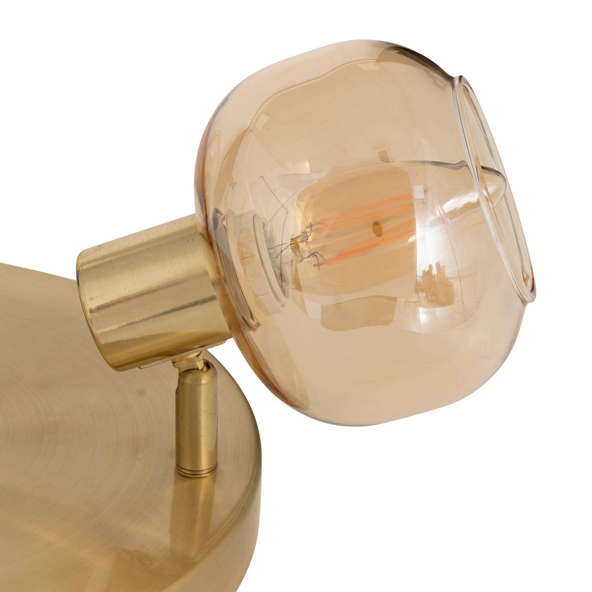 Atmosphera Pilia plafondlamp 3 spots - amber glas - 25 cm