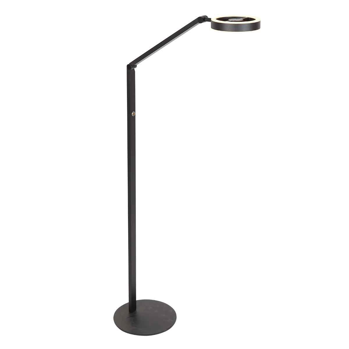 Steinhauer - vloerlamp - Ringlux - zwart - metaal - Ø 25cm - LED - 4138ZW