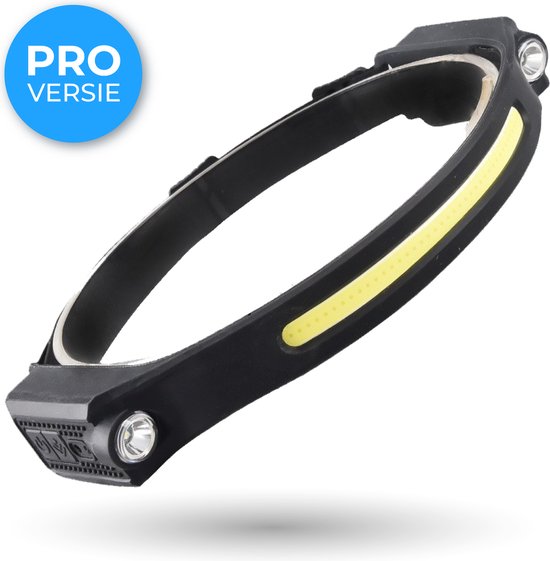 Nuvance - Hoofdlamp Led Oplaadbaar - Hoofdlampje - Usb Oplaadbaar - Breedstraler 230° met Bewegingssensor Koplamp - 350 Lumen - Verstelbaar