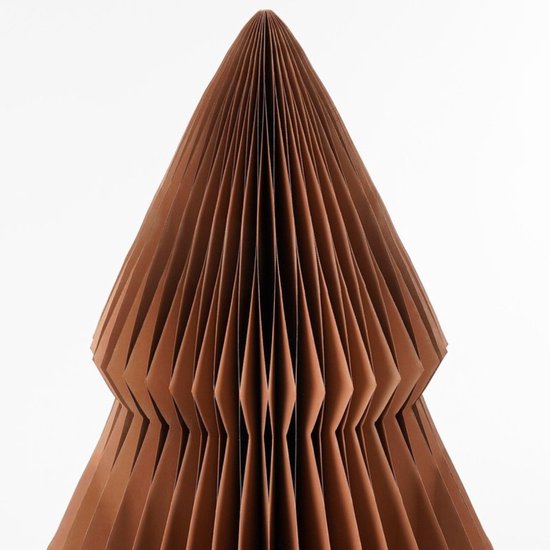Mica Decorations Papieren Kerstboom - Opvouwbare Kunstkerstboom - H152 x Ø104 cm - Kerst Decoratie - FSC Mix - Bruin
