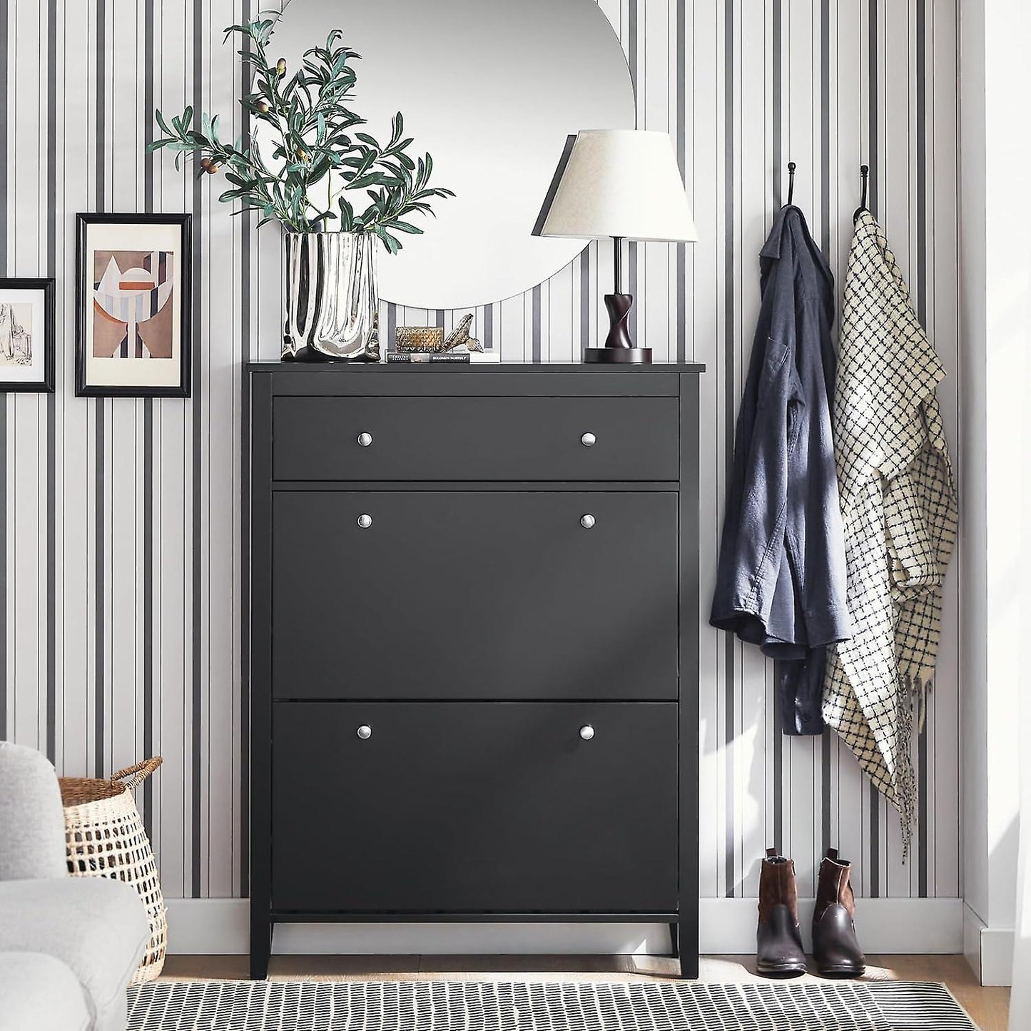 SoBuy - Schoenenkast - Zwart - 78x24x108 cm