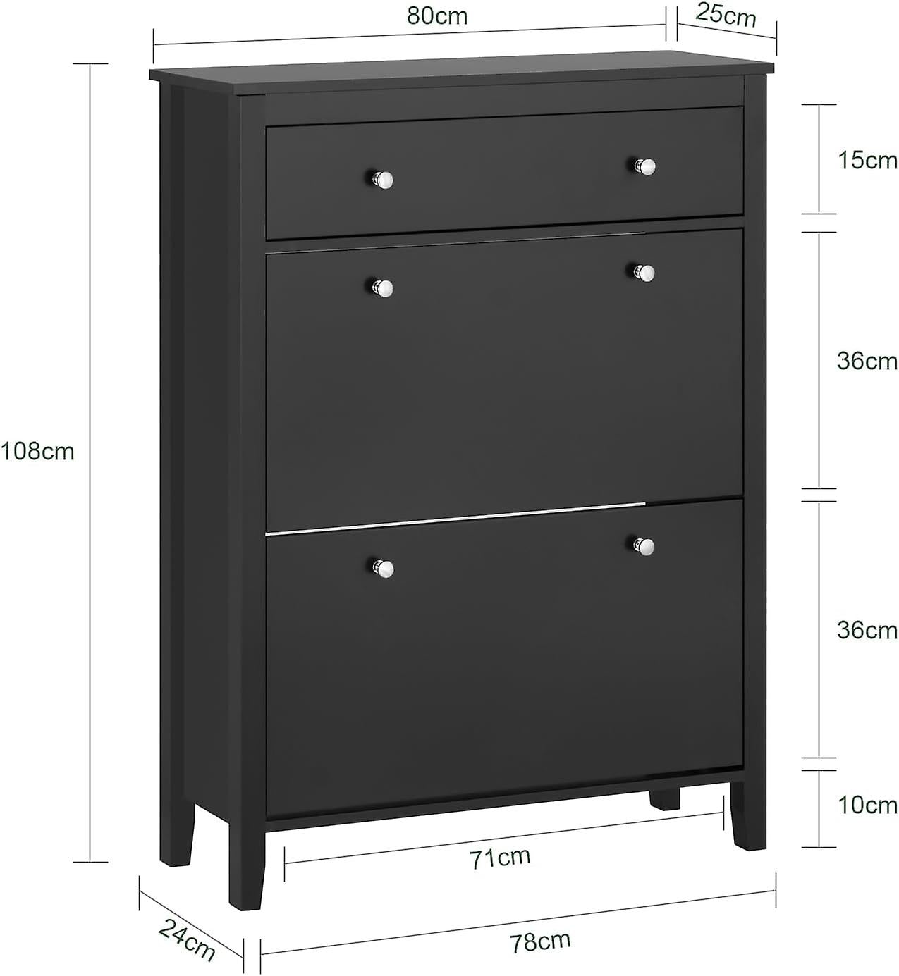 SoBuy - Schoenenkast - Zwart - 78x24x108 cm