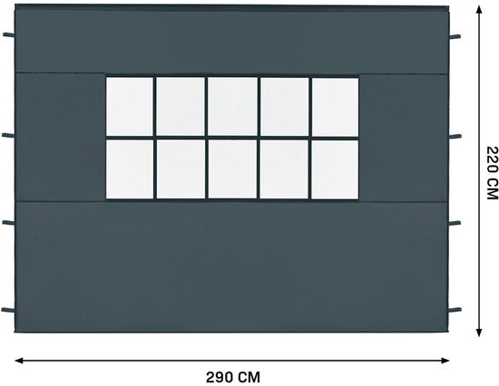 VONROC Zijwanden Set - 6x3M – 6 stuks - Voor 2 x Premium Partytent PT501XX | Grijs