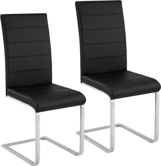 tectake® - set van 2 eetkamerstoelen Bettina zwart - 402549
