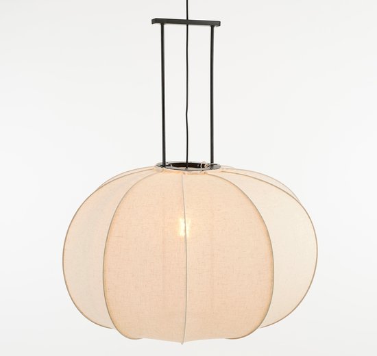 Mica Decorations Pego Hanglamp - H94 x Ø83 cm - Linnen - Off White