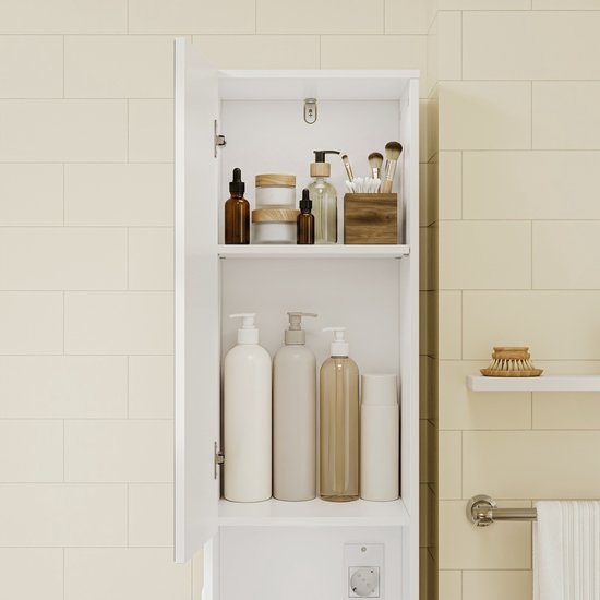 SoBuy BZR240-E-W Badkamerkast - 30 x 30 x 180,5 cm - Wit