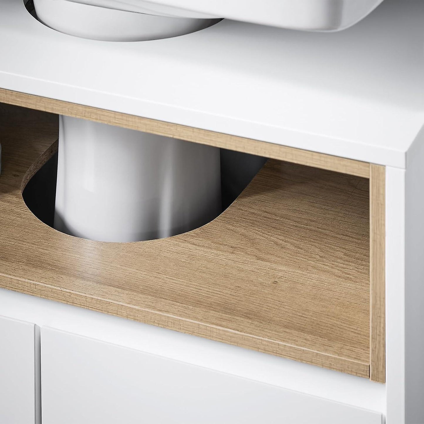 SoBuy - Onder de Gootsteen Badkamerkast - 60 x 30 x 61cm - Wit