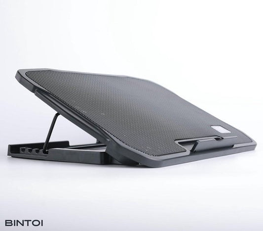 Bintoi® LSE100 – Laptop Standaard Verstelbaar – Tablet Houder – Laptopstandaard Laptoptafel – Laptop Cooler Stand – Laptophouder Laptop Koeler Verhoger – Cooling Pad – 6 Ventilatoren – Cadeau Tip