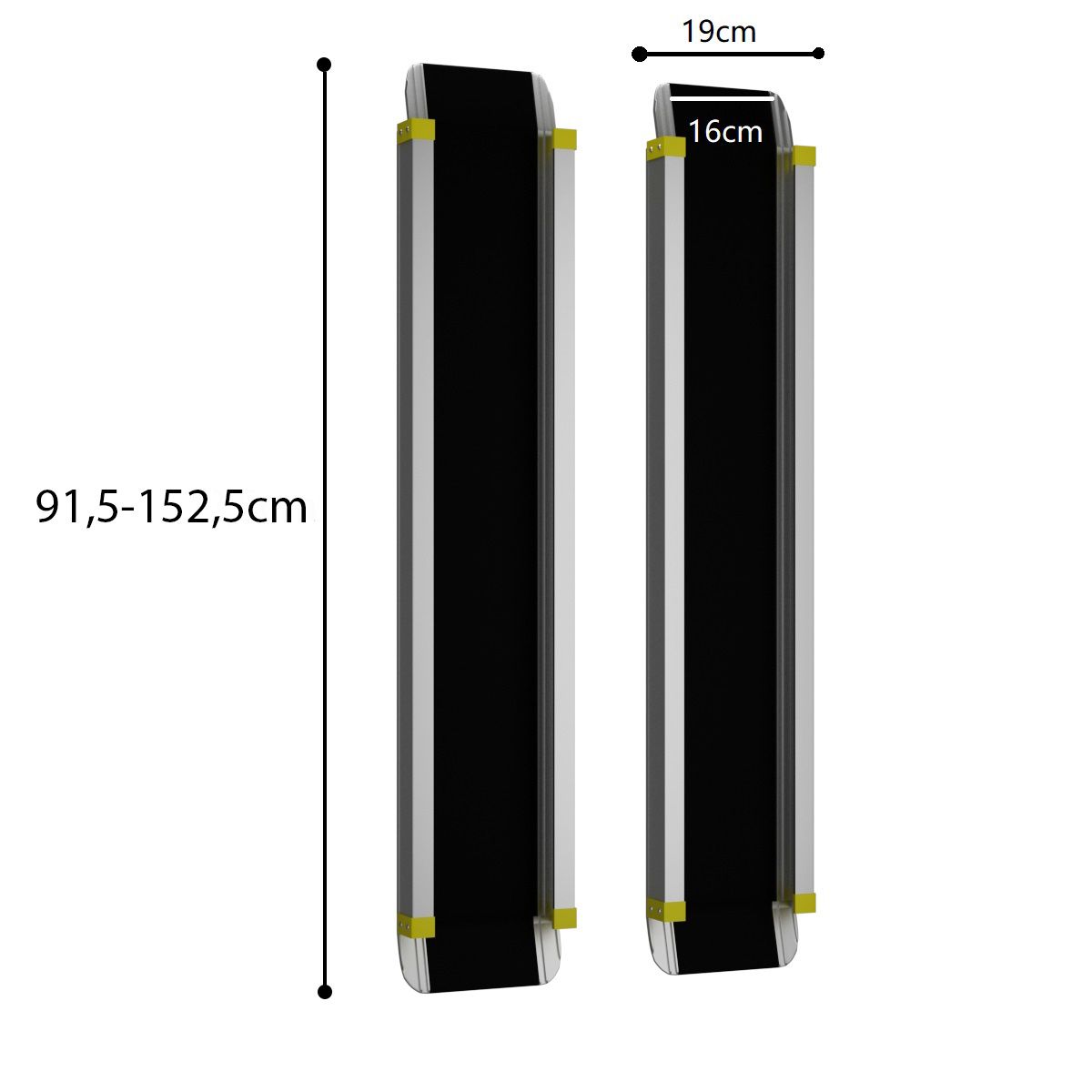 Coast Telescopische Rolstoelhelling Set van 2 - Aluminium Oprijplaten met Antisliplaag - 91,5-152,5 cm - Zilver - Draagvermogen 270 kg