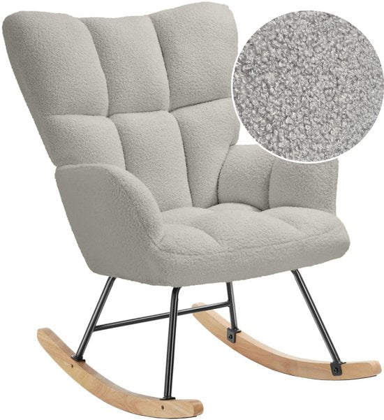 SITTT Schommelstoel - Relaxstoel babykamer - Fauteuil - Voedingsstoel - Licht Grijs