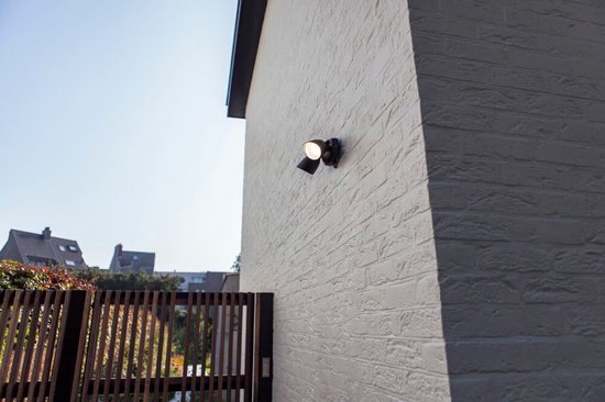 LUTEC Shrimp - LED security wandlamp voor buiten - Dag/nacht sensor - Premium aluminium - Tweekoppig - 1700Lm krachtig licht - 4000K helder wit licht - Mat zwart