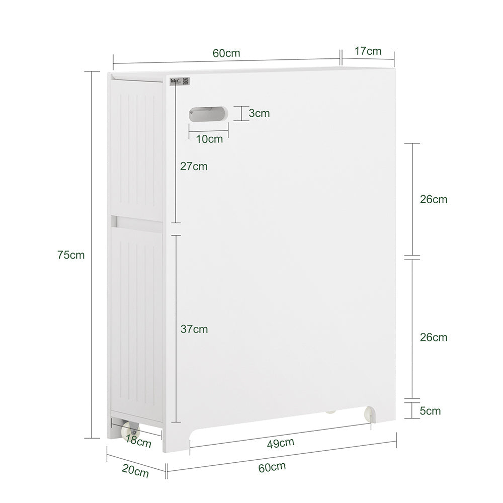 SoBuy Badkamerkast met 2 Lades - 60 x 20 x 75 cm - Wit