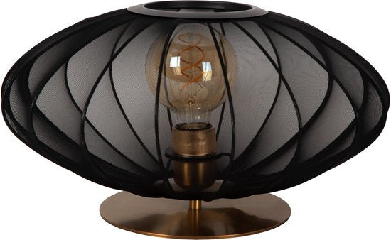 Lucide CORINA - Tafellamp - Ø 40 cm - 1xE27 - Zwart - Japandi