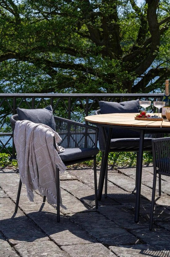 house nordic salerno tuinstoel - donkergrijs - set van 4