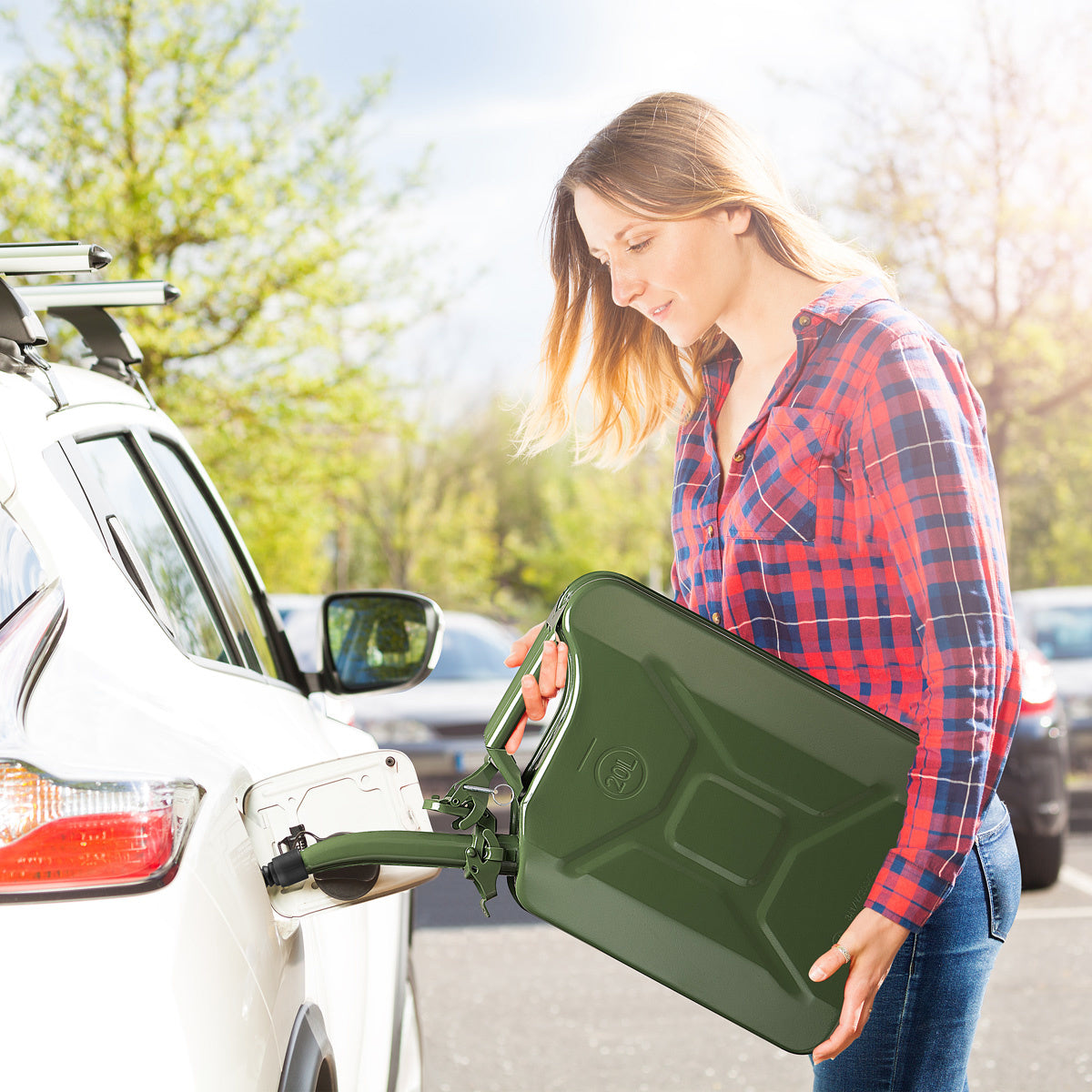 Monzana Jerrycan Benzine – 3 Stuks a 20 Liter – Olijfgroen