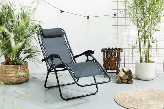 909 Outdoor - Ligstoelen Set van 2 - met Hoofdkussen - Verstelbare Rug- en Voetleuning - Staal - 92 x 65 x 114 cm - Inklapbaar - Maximaal Draaggewicht: 120 kg