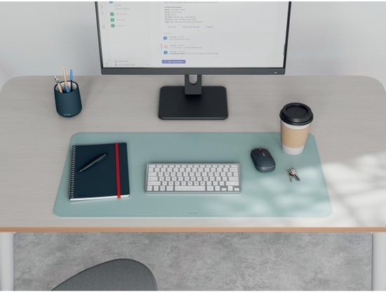 Leitz Grote Bureau Onderlegger 80×40 cm – Anti-slip - Bureaumat - Waterdicht – voor Toetsenbord & Muis - Mint