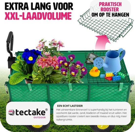tectake® - XXL Bolderkar bolderwagen tuinkar transportkar - 401418