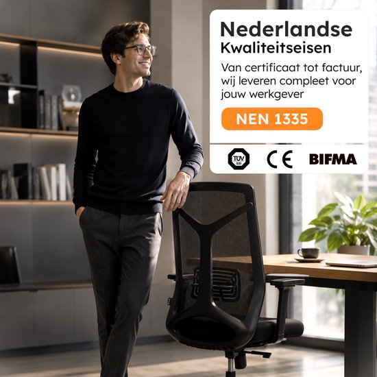 Roveo Ergonomische Bureaustoel - Office Gaming Chair - Volwassenen Game Stoel - Gamestoel - Zwart