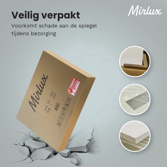 Mirlux Badkamerspiegel met LED Verlichting & Verwarming – Wandspiegel Rond – Anti Condens Douchespiegel - 80CM