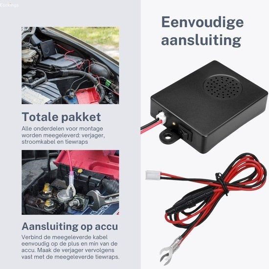 Marterverjager Muizenverjager - Ultrasone Marterverjager Auto op Accu - Pest Reject Ratten verjager - Ongedierte verjager Earkings