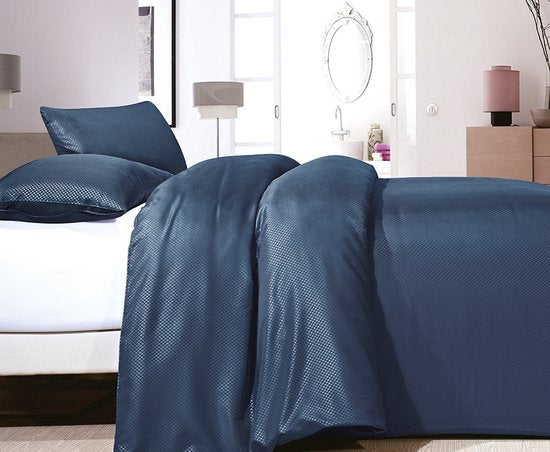 Zensation Satin Point - Dekbedovertrek - Eenpersoons - 140x200/220 + 1 kussensloop 60x70 - Blauw